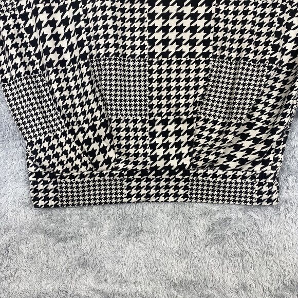 Monrow Shirt Women Small Black Houndstooth Sweatshirt Sweater Puff Sleeve USA - Picture 10 of 14